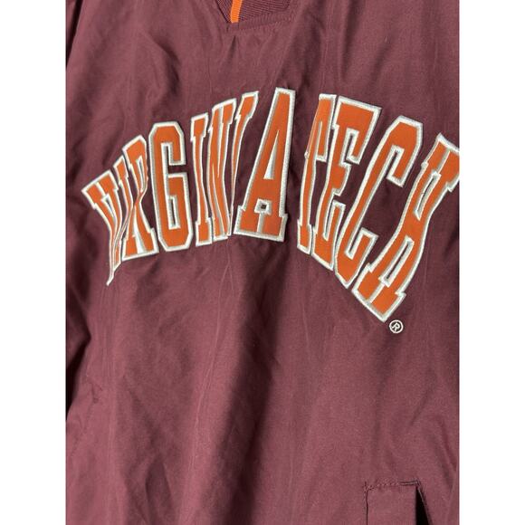 Virginia Tech Hokies Pullover Windbreaker Jacket Men's Size Medium Red Oak VTG - Picture 2 of 10